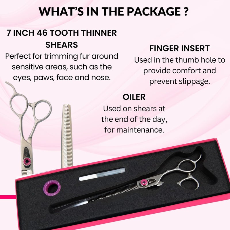 Kenchii Love Dog Grooming Scissors, 46 Tooth Thinning Shears, Dog Scissors for Grooming, Professional Pet Grooming Scissors, Heavy Duty, Durable and Sharp - Image 4